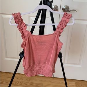 lulus ruffle pink salmon top